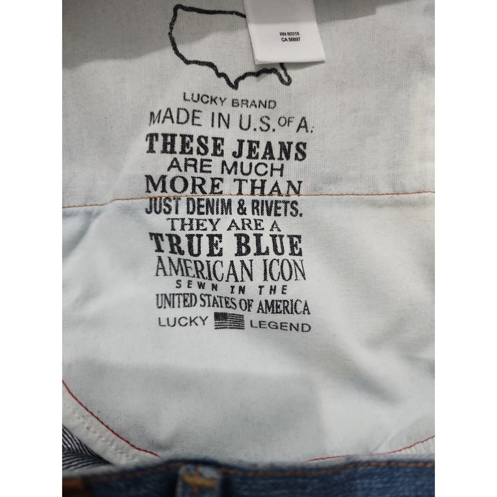 Lucky Brand 121 Heritage White Oak Cone Selvedge Jeans 36x32 Made In‎ US - Picture 12 of 15